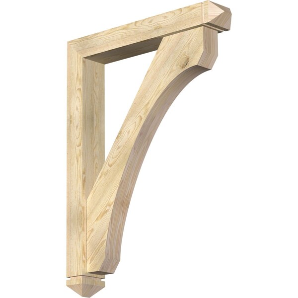 Ekena Millwork Legacy Arts and Crafts Rough Sawn Bracket w/ Offset Brace, Douglas Fir, 6"W x 36"D x 48"H BKT0604X36X48LEC03RDF - main